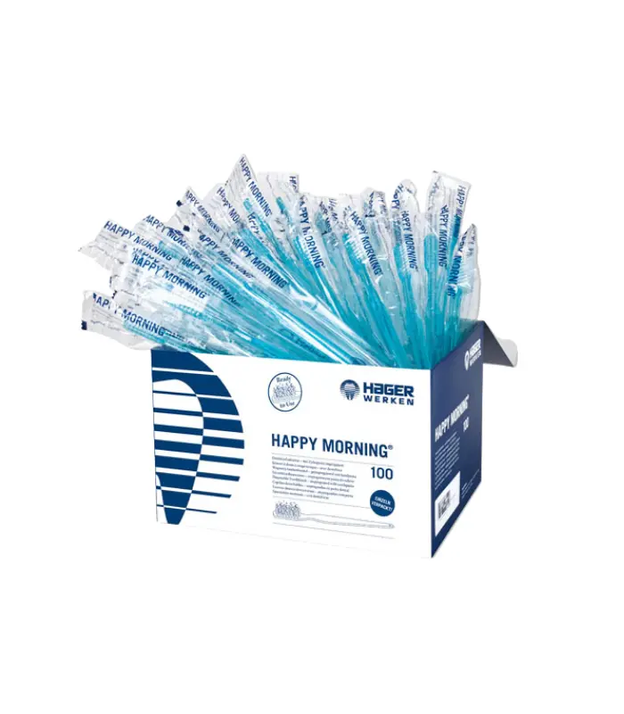 Happy Morning Escova de Dentes Descartável Sem Pasta (100un) (2) Happy Morning Escova de Dentes Descartável Sem Pasta (100un)